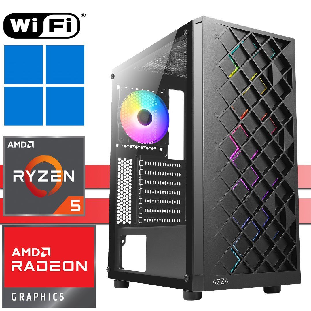 X-HARDWARE X-Entry Gaming Computer 5600G, 16GB RAM, 512GB NVMe + bis zu 4TB HDD Gaming-PC (AMD Ryzen 5 5600G, AMD Radeon Graphics (iGPU), 16 GB RAM, 0 GB HDD, 500 GB SSD, Luftkühlung, Windows 11 Professional)