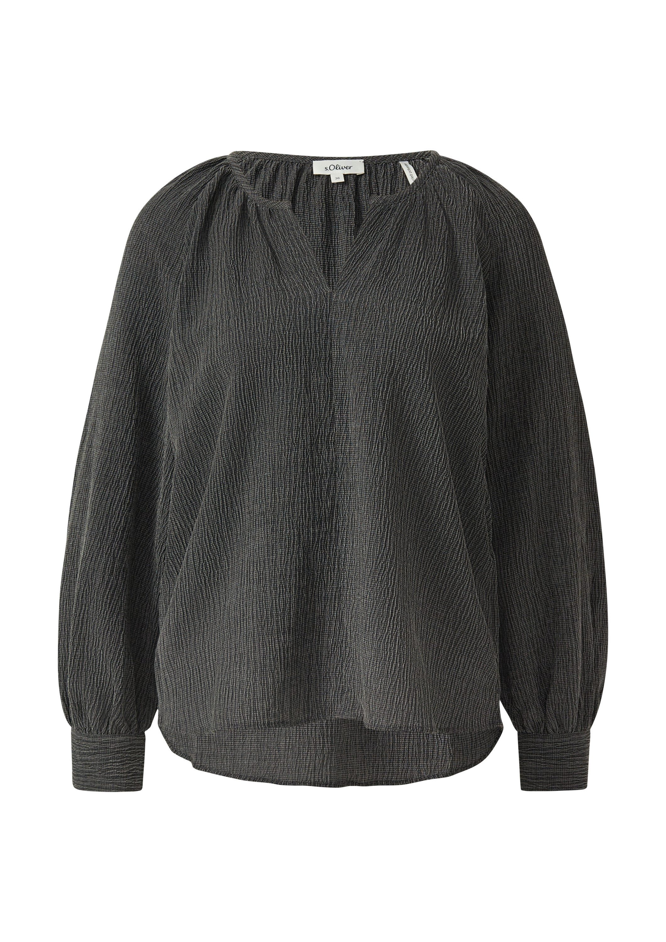 s.Oliver Langarmbluse Bluse Elastische strukturierte Bluse günstig online kaufen