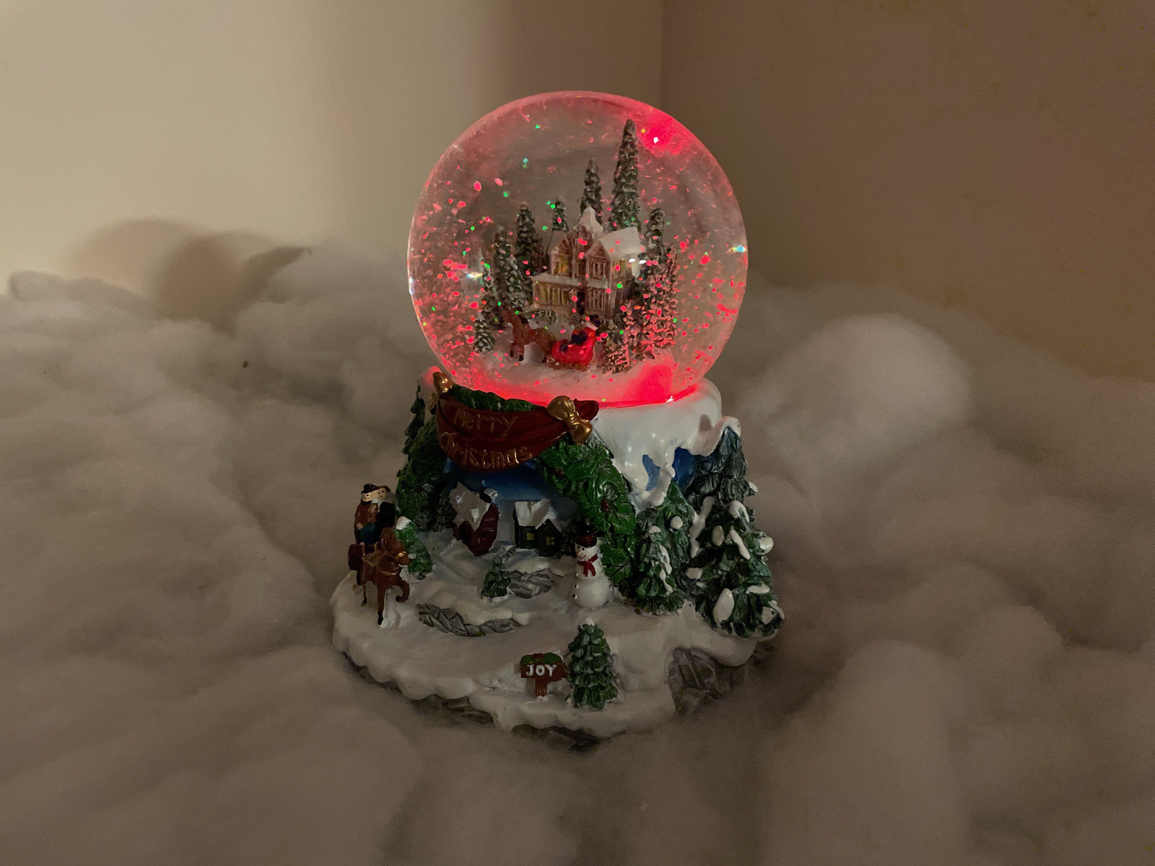 und Weihnachtsdorf e4fun Musik LED Schneekugel mit Schneefall Beleuchtung,