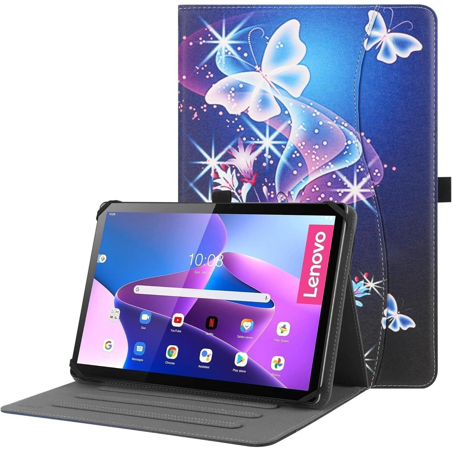 LuxusKollektion Tablet-Hülle Universal Tablethülle Stand 9-10.5 Zoll Tablet Schwarz in Lederoptik