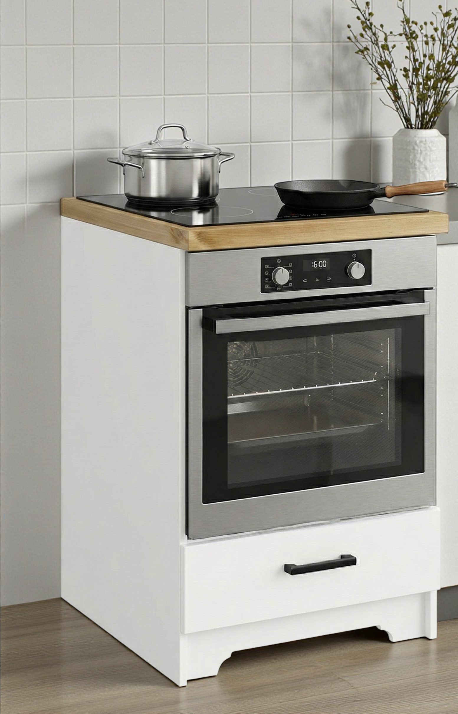 Home affaire Herdumbauschrank Meliss aus massiver Kiefer, Breite 60 cm, Soft-Close-Funktion