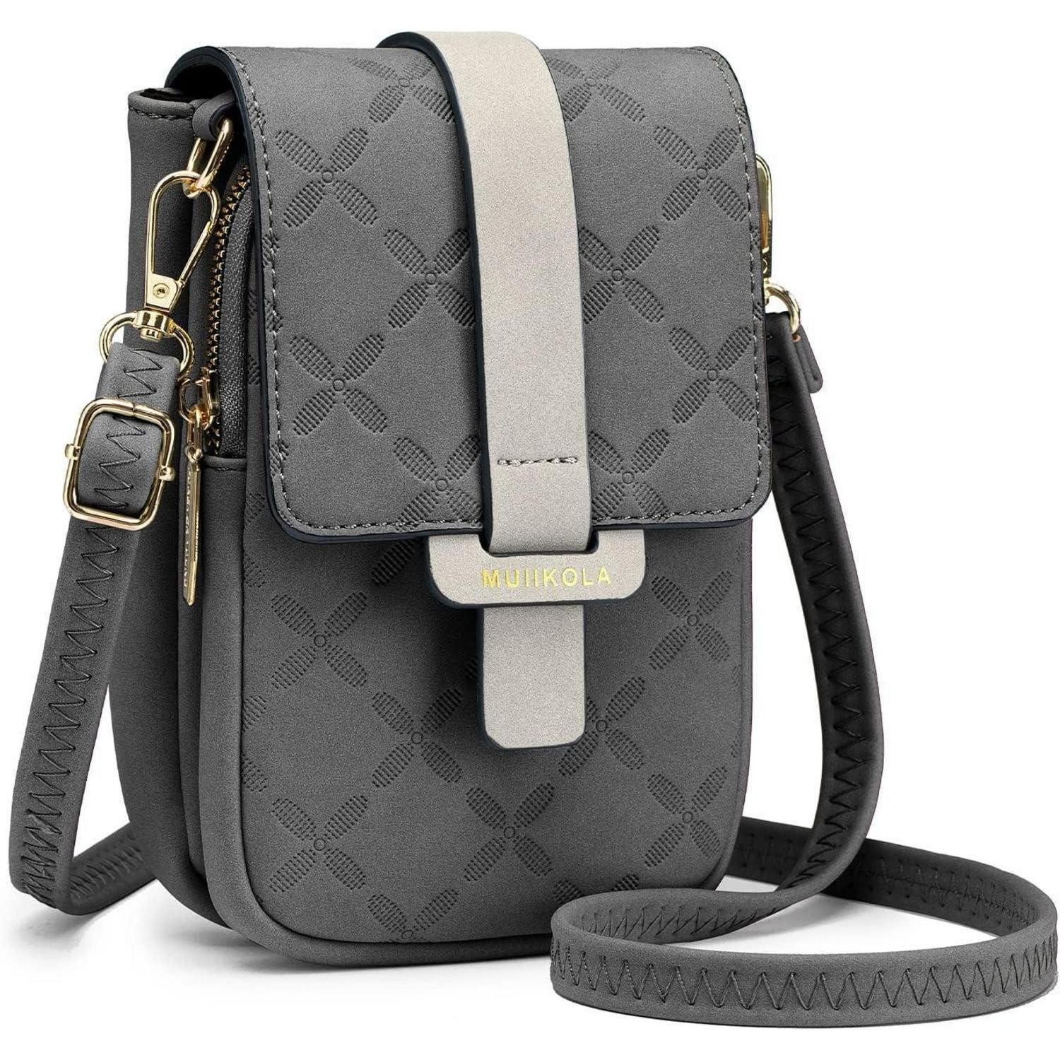 LuxusKollektion Brustbeutel Handytasche Damen Leder RFID Umhängetasche Große Kapazität