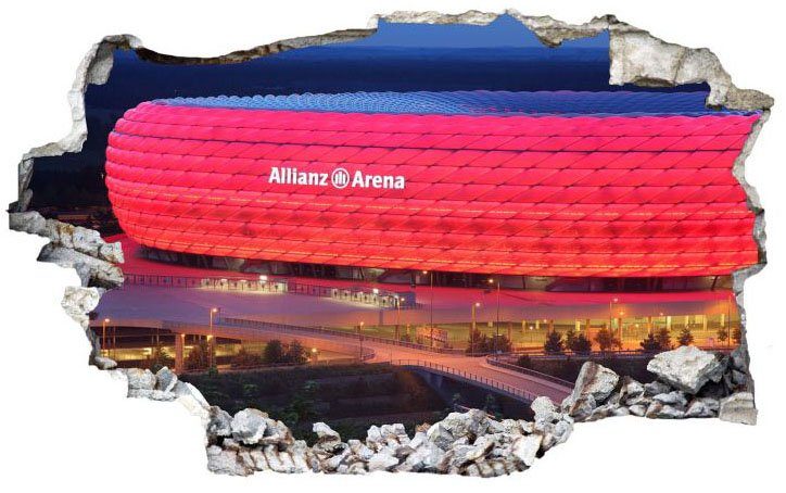Wall-Art Wandtattoo 3D Fußball FCB Allianz Arena (1 St), selbstklebend, entfernbar