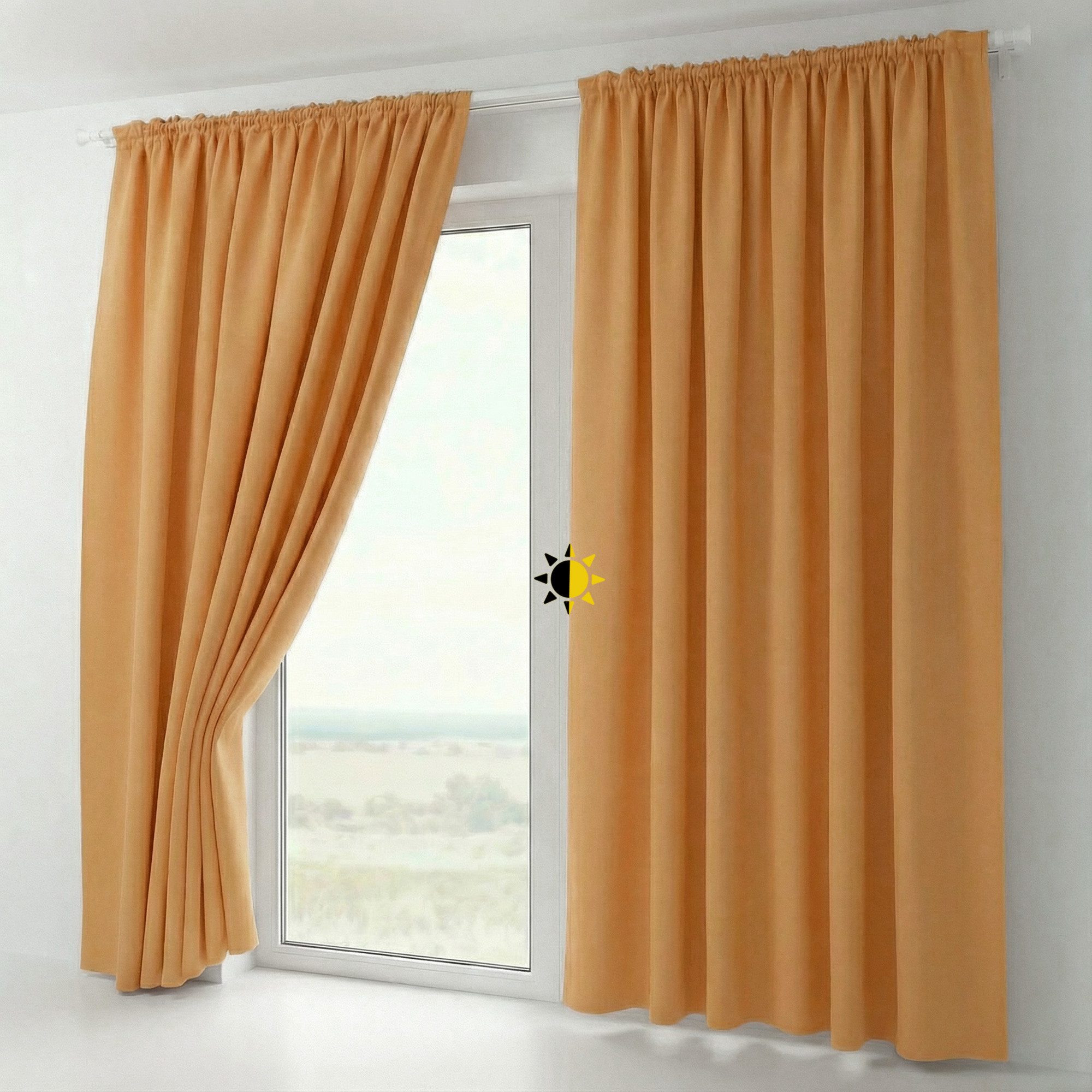 Beautex Verdunkelungsvorhang 2er Set Verdunkelungsgardine mit U-Band, Blackout Vorhang abdunkelnd (2 St), Kräuselband, verdunkelnd