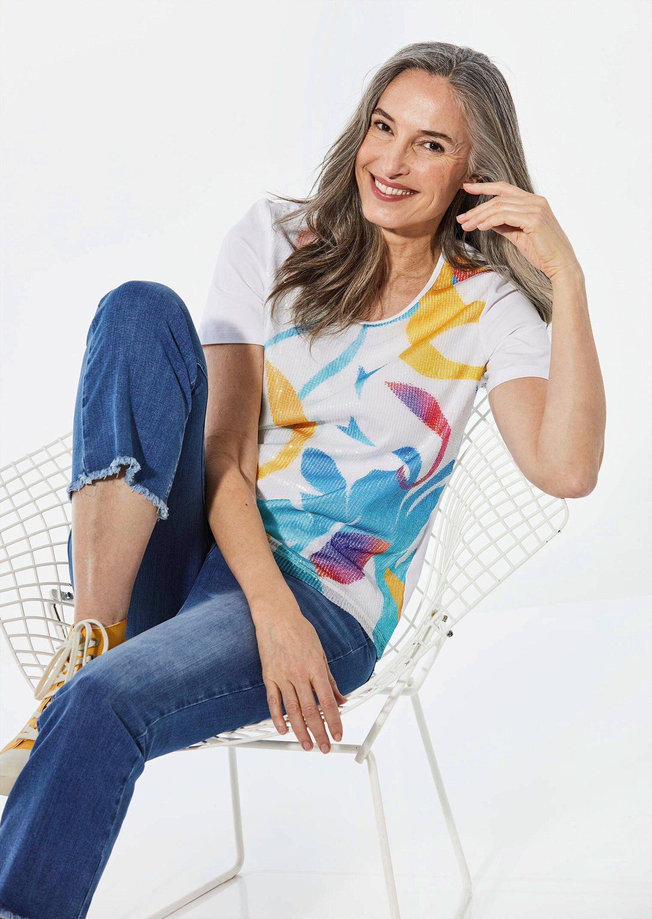 GOLDNER T-Shirt Kurzgröße: Shirt mit Rundhalsausschnitt