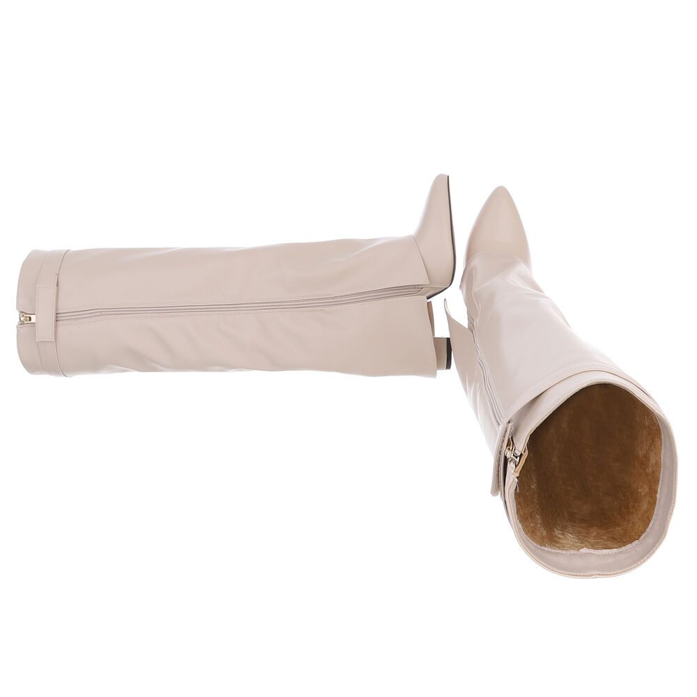 Ital-Design Elegante kniehohe Stiefelette mit Blockabsatz günstig online kaufen