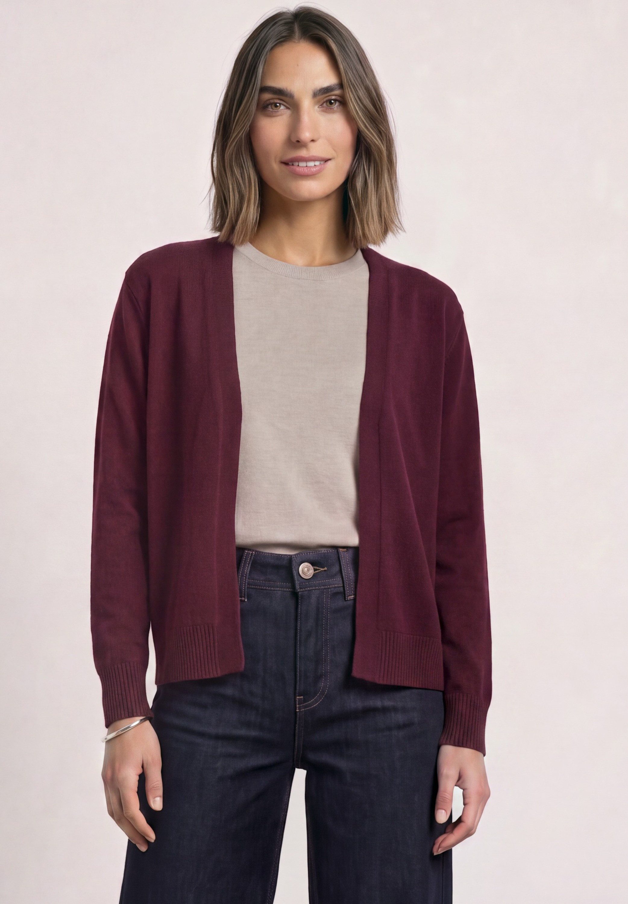 STREET ONE Strickjacke in Unifarbe