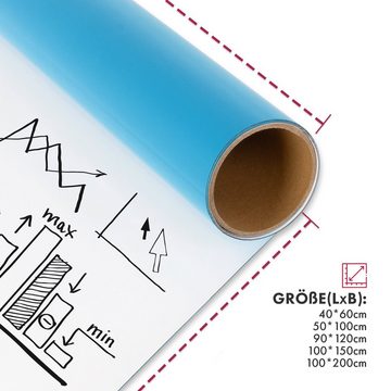 Kubus Wandtafel Tafelfolie, Selbstklebend & magnetisch, inkl. Zubehör, Erhältlich in 5 Größen