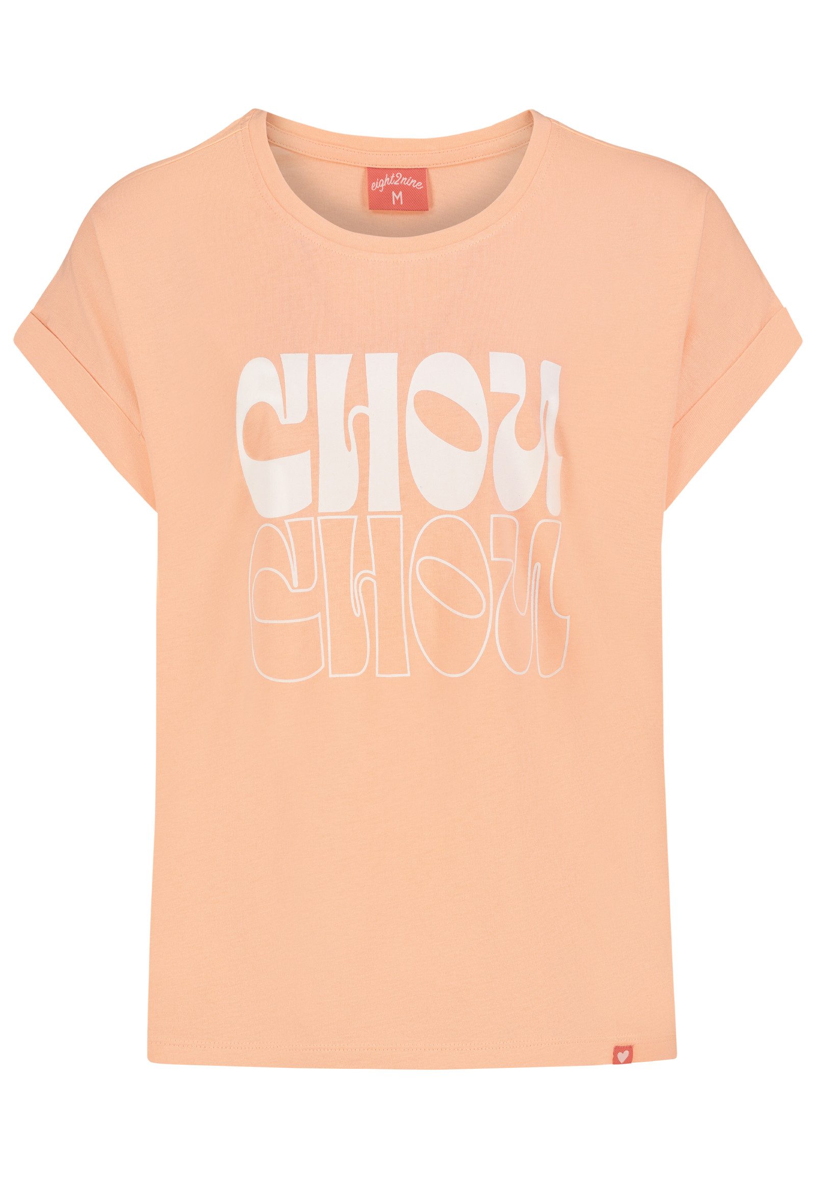 Eight2Nine T-Shirt Rundhalsausschnitt Kurzarm Gerader für Damen (1-tlg) Modal nachhaltig Normal Fit Rundhals Kurzarm Einfarbig