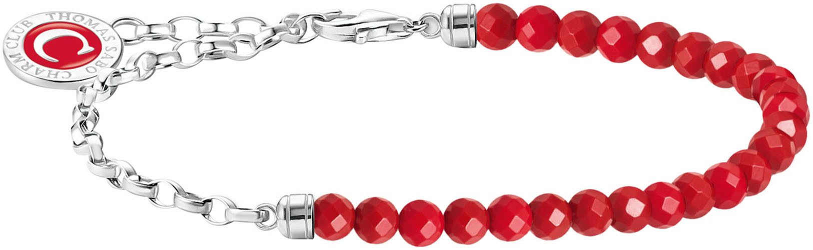THOMAS SABO Charm-Armband imit. Malachit oder imit.Korelle, mit imit. Koralle oder imit. Malachit