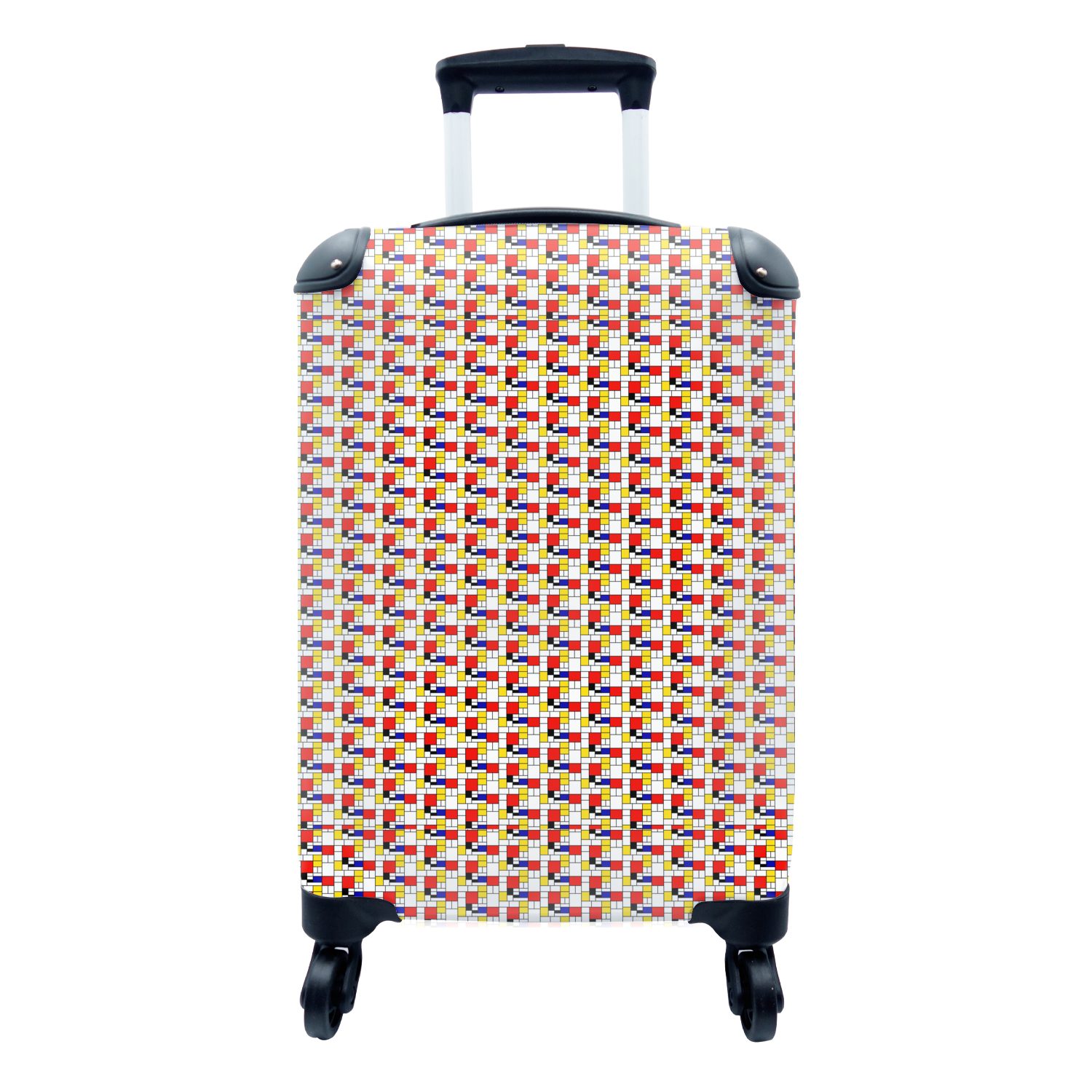 MuchoWow Handgepäckkoffer Formen - Neoplastik - Kunst - Muster - Mondrian, 4 Rollen, Reisetasche mit rollen, Handgepäck für Ferien, Trolley, Reisekoffer