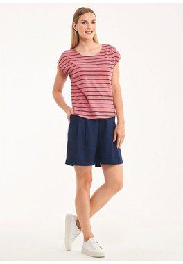 ORGANICATION T-Shirt Women's Striped Sleeveless T-shirt in Desert Rose/Navy