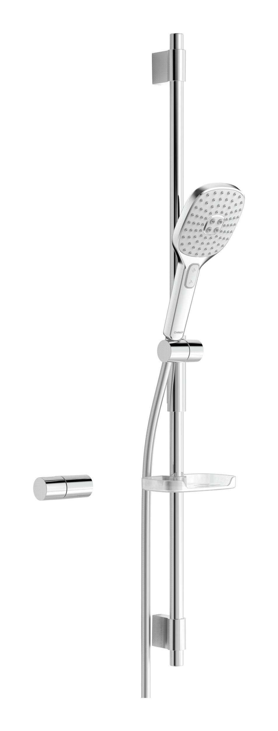 HANSA Duschsystem Hansaactivejet Style, 3 Strahlart(en), Wandstangen-Set 970 mm Handbrause, 3-strahlig Brausenkopfgröße 110