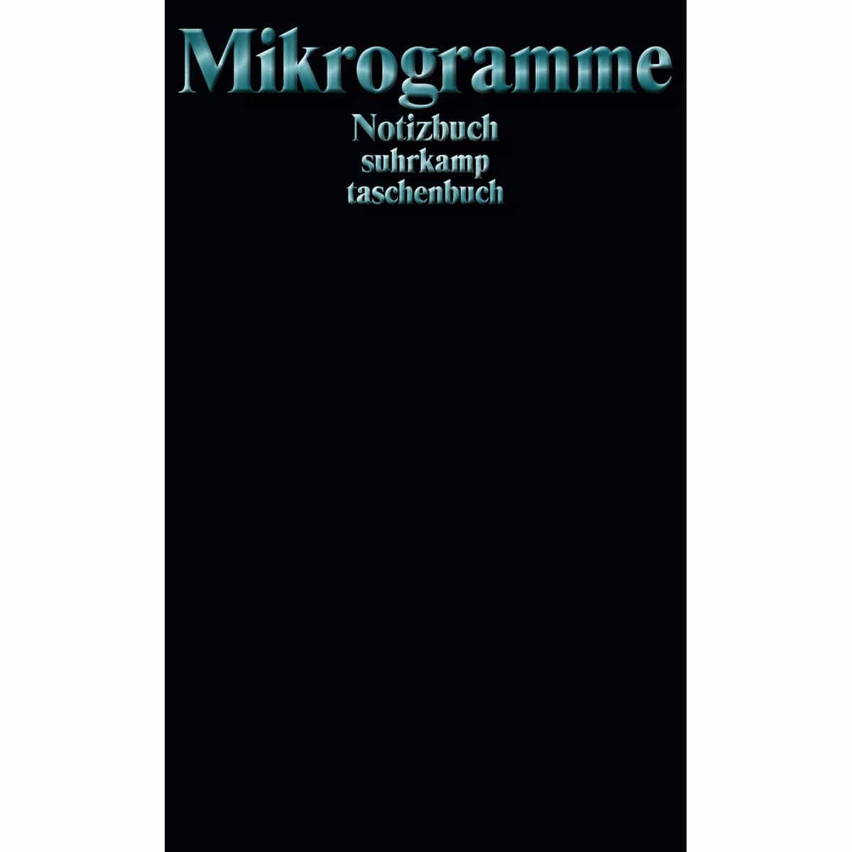 Suhrkamp Verlag Notizbuch Notizbuch suhrkamp taschenbuch: Mikrogramme