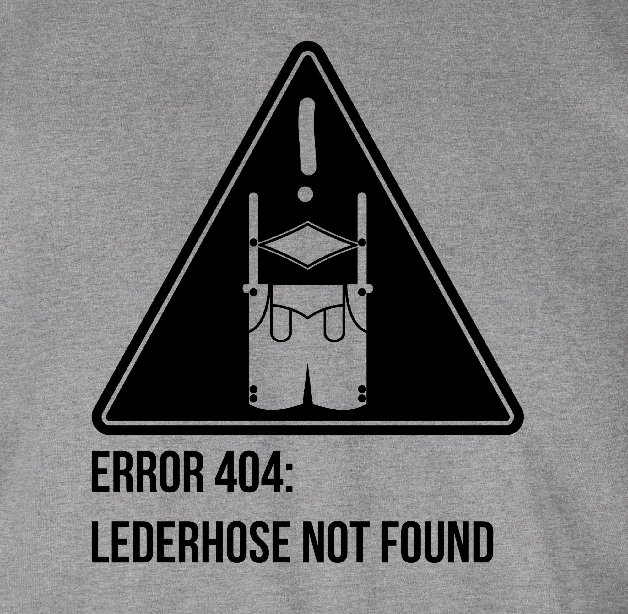 Shirtracer T-Shirt Error 404: Lederhose Oktoberfest Mode found not Grau für Herren 1 meliert