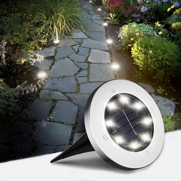 oyajia Gartenstrahler 8 LEDs Solarleuchte Solar Bodenleuchte Wegeleuchten Außen Solarleuchte, LED fest integriert, Außen Solarleuchte Wasserdichte IP65, für den Garten Rasen Gartenweg
