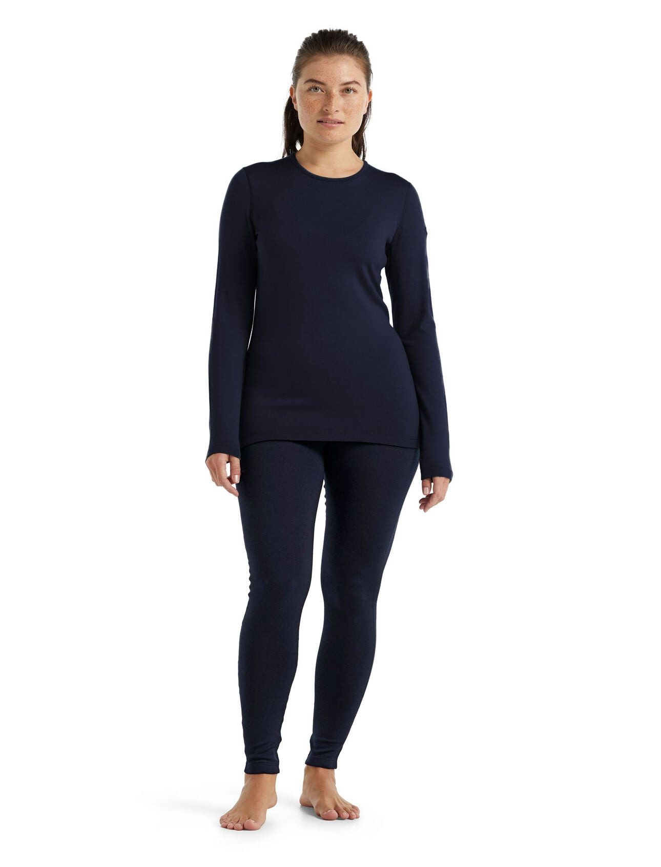 Icebreaker Langarmshirt Unterwäsche 260 Tech Crewe - Merinowolle, enganliegend - dunkelblau