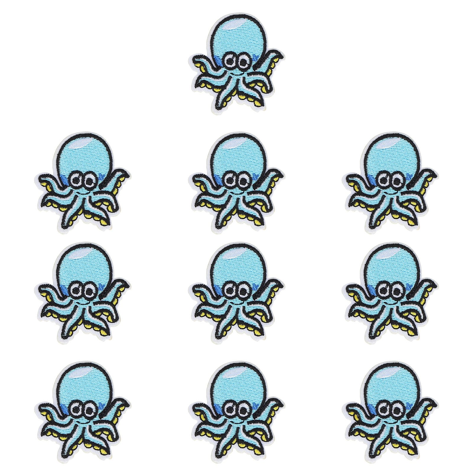 GARRYFIZH Aufnäher 10 Stück Flicken Zum Aufbügeln Bügelflicken, Oktopus Stoffaufnäher, Vielseitig, lebendiges Design