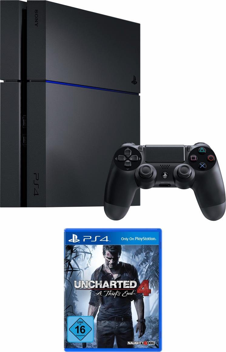 PlayStation 4 (PS4) Modell CUH-1200 500GB + Uncharted 4: A Thief's End