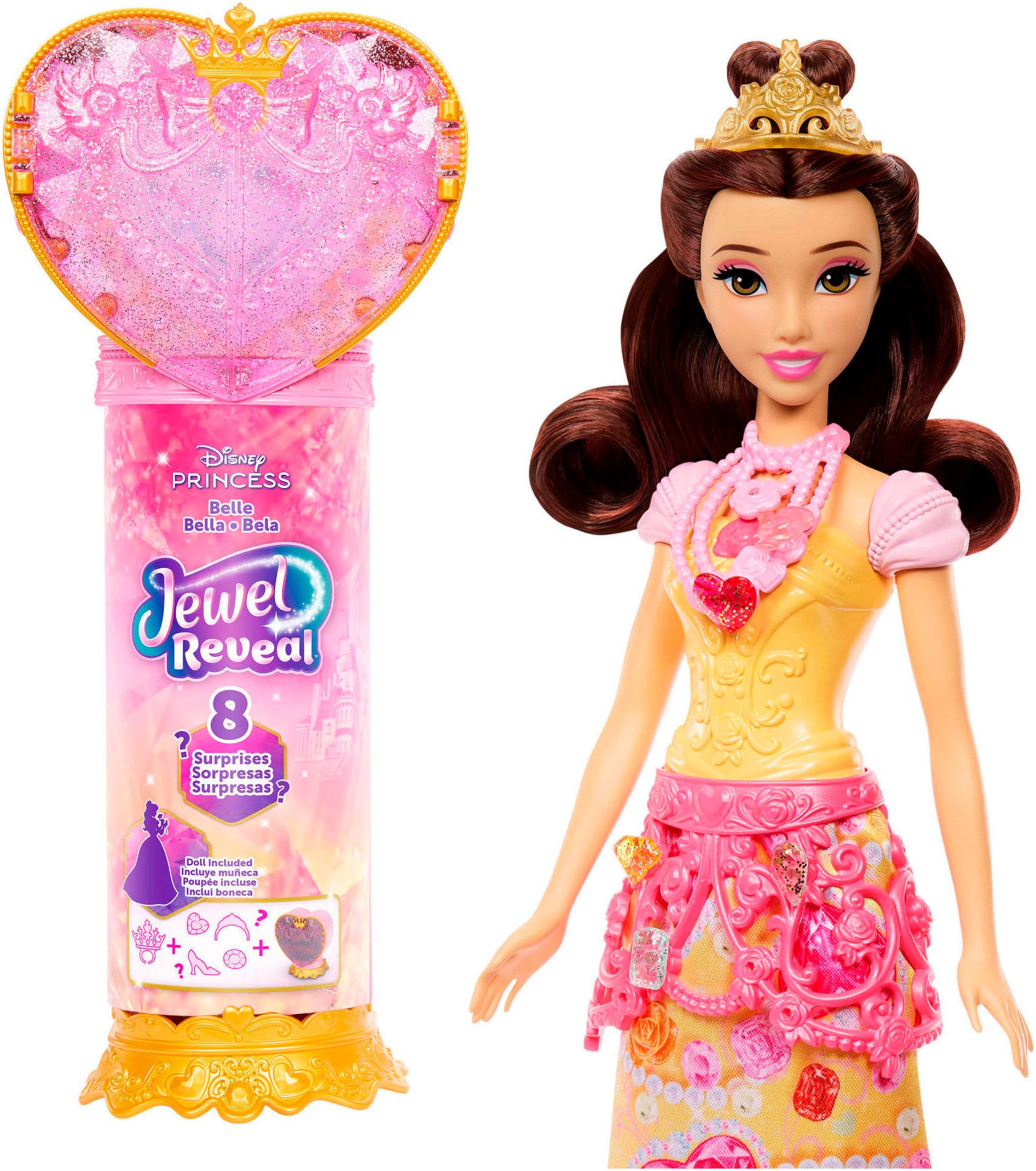 Mattel® Anziehpuppe Disney Prinzessin, Juwel Reveal Belle Puppe