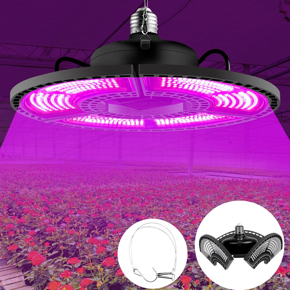 Laybasic Pflanzenlampe 200-500W E26/27 Grow Lampe,288-504 LEDs Vollspektrum Pflanzenlicht, Rot blau, Faltbar,IP55 Wasserdicht,Faltbar,für zimmergewächshaus hanfpflanze