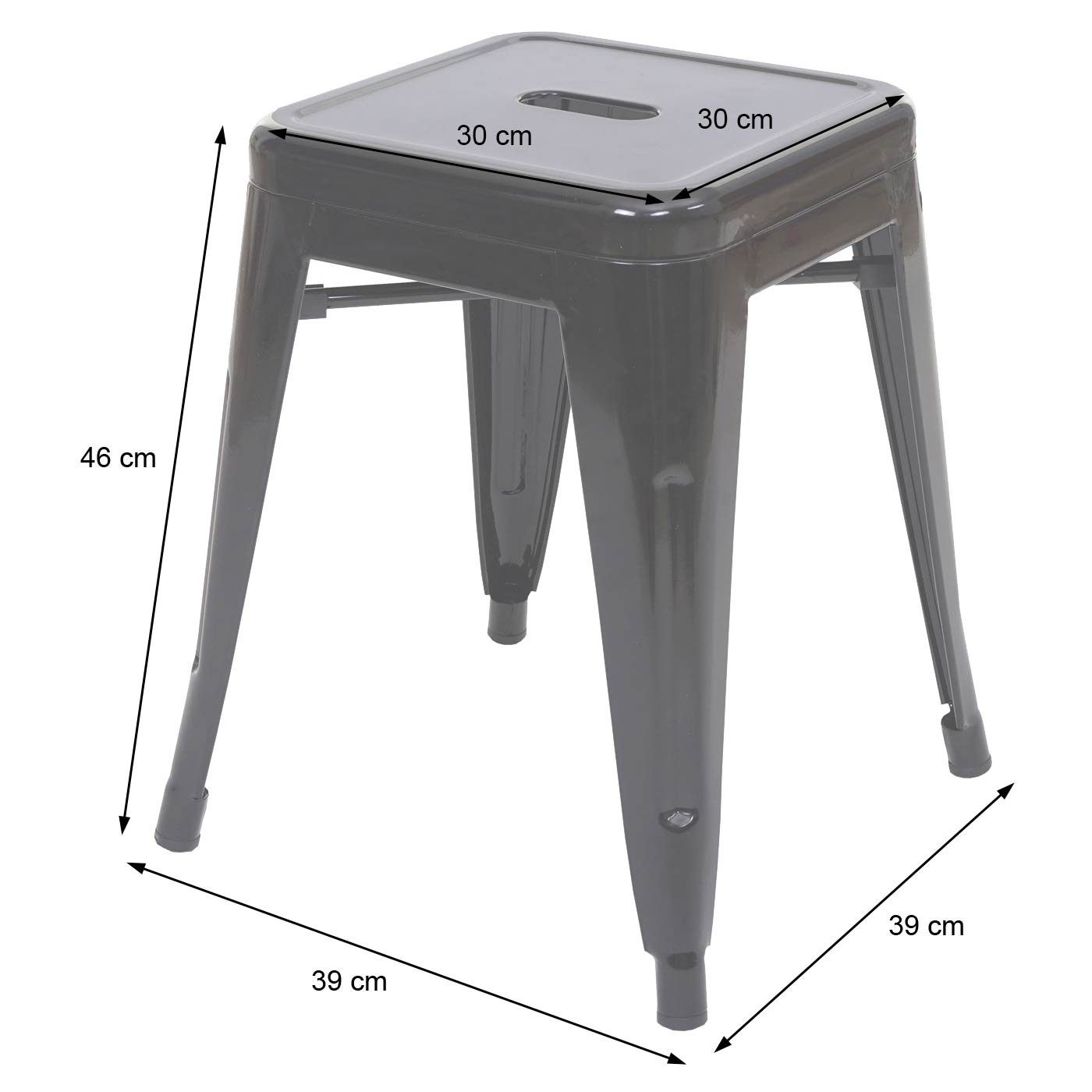 weiß 120 MCW-A73-H-4 4er), Stapelbar, (Set, Belastbarkeit MCW kg Barhocker Stuhl: Maximale pro