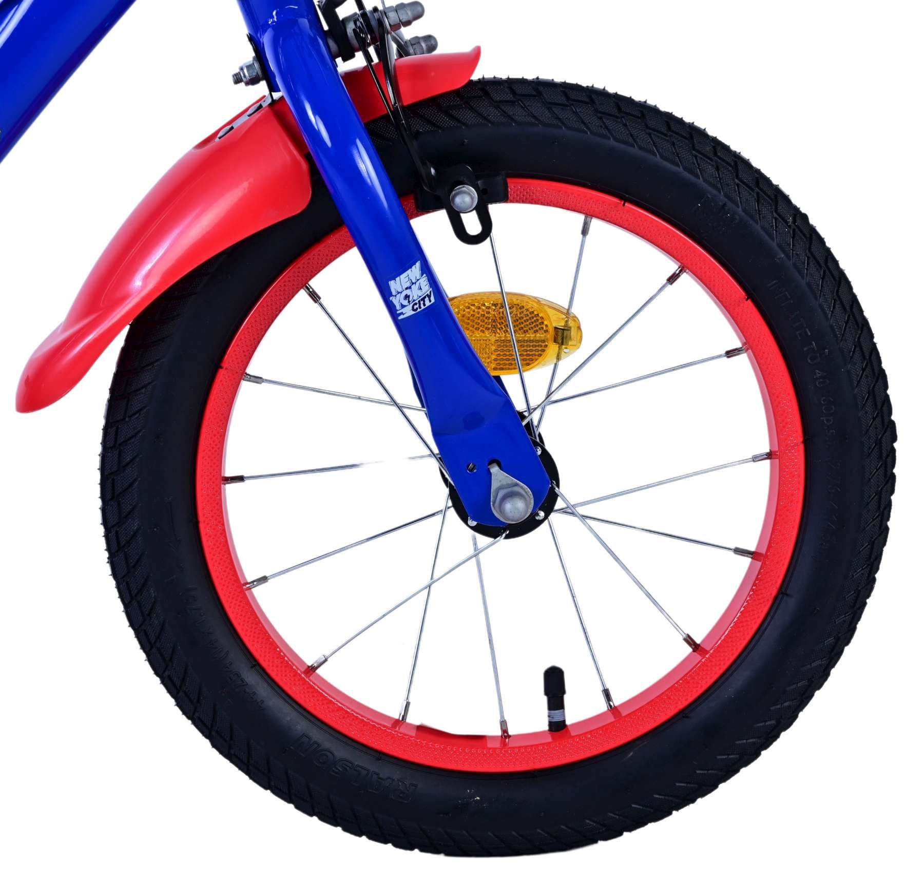 Volare Kinderfahrrad Volare Sonic Prime Kinderfahrrad für Jungen - 14 Zoll in Blau und Rot, Alter: 3,5 - 5 Jahre, Rahmenhöhe: 23 cm, Luftbereifung