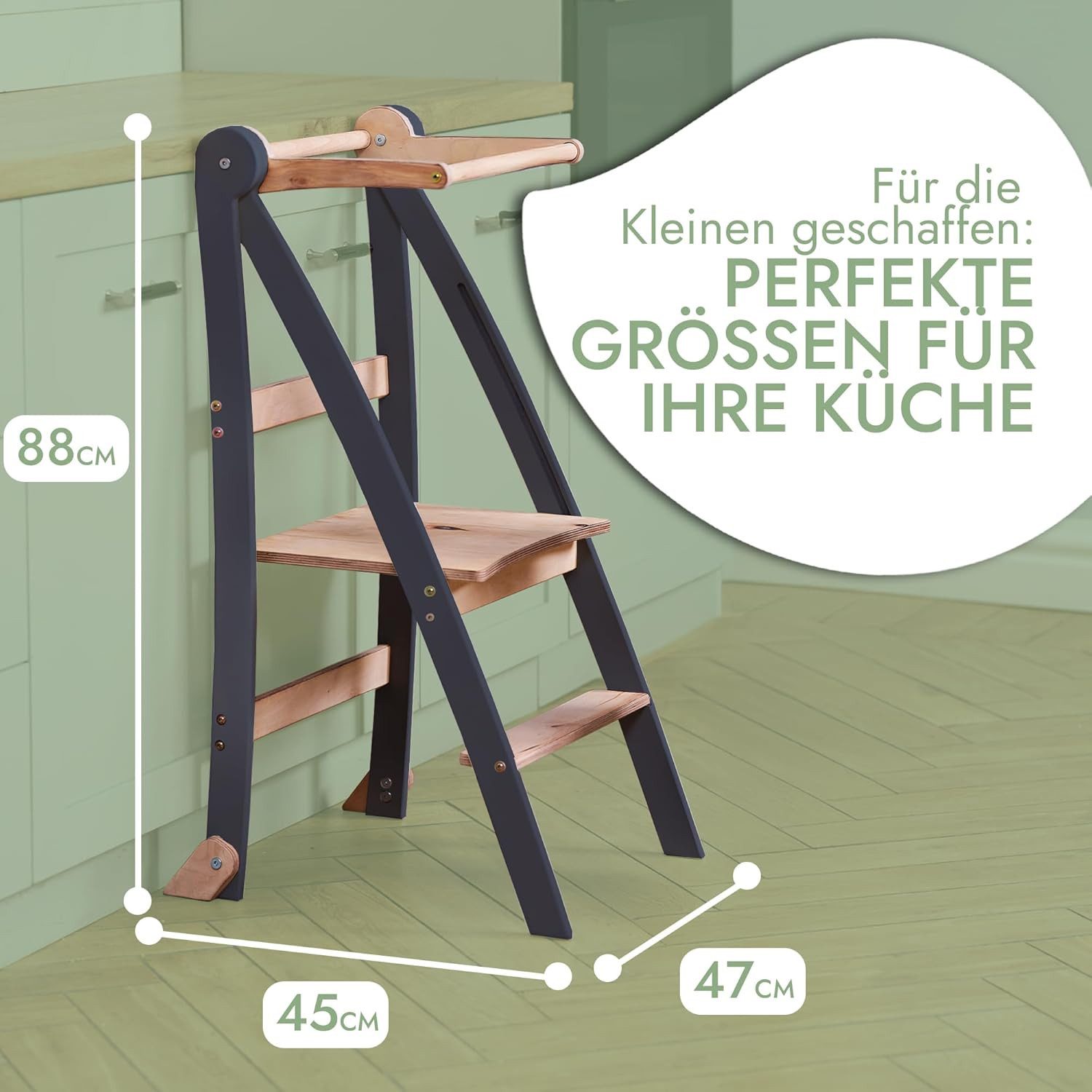 Goodevas Kinderklappstuhl Montessori-Lernleiter: Klappbare Lernleiter günstig online kaufen