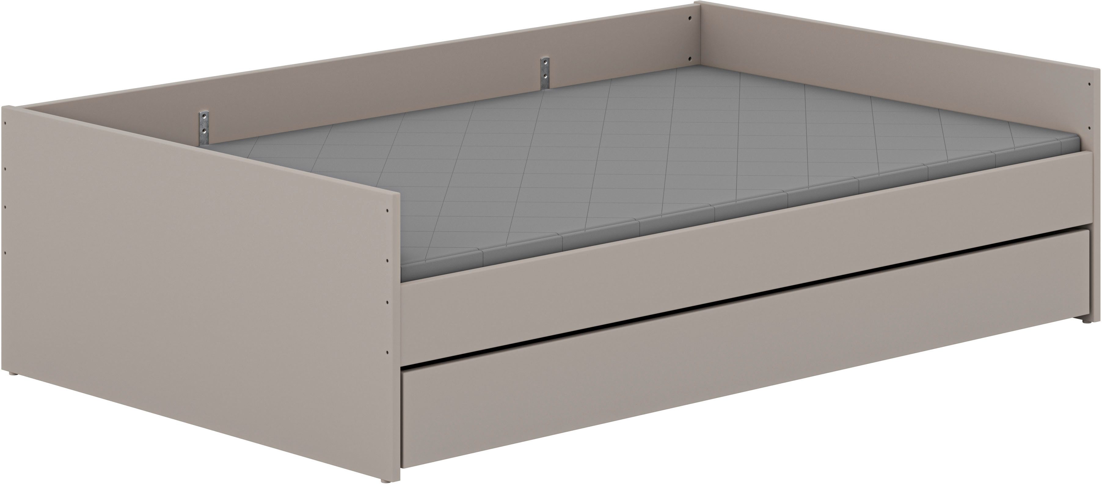 YUNY by PAIDI Kinderbett BROTHER STU mit Bettkasten, Jugendliege, bietet extra Stauraum oder zweite Liegefläche, Kojenliege Taupe