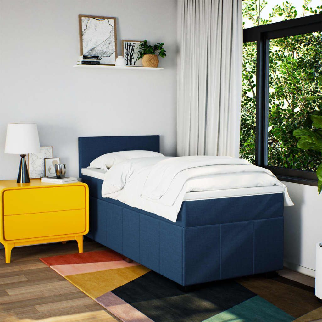 vidaXL Bett Boxspringbett mit Matratze Blau günstig online kaufen