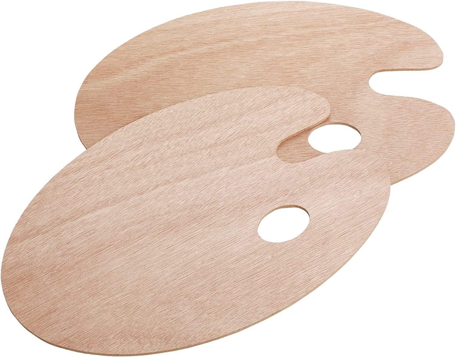 Holz Lichter Malpalette Malpalette 2er Set Holz, Universal Mischpalette für Farben, Leicht & langlebig – ideal für Acryl-, Öl- & Aquarellfarben