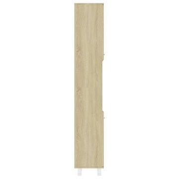 vidaXL Badezimmer-Set Badezimmerschrank Sonoma-Eiche 30x30x179 cm Holzwerkstoff, (1-St)