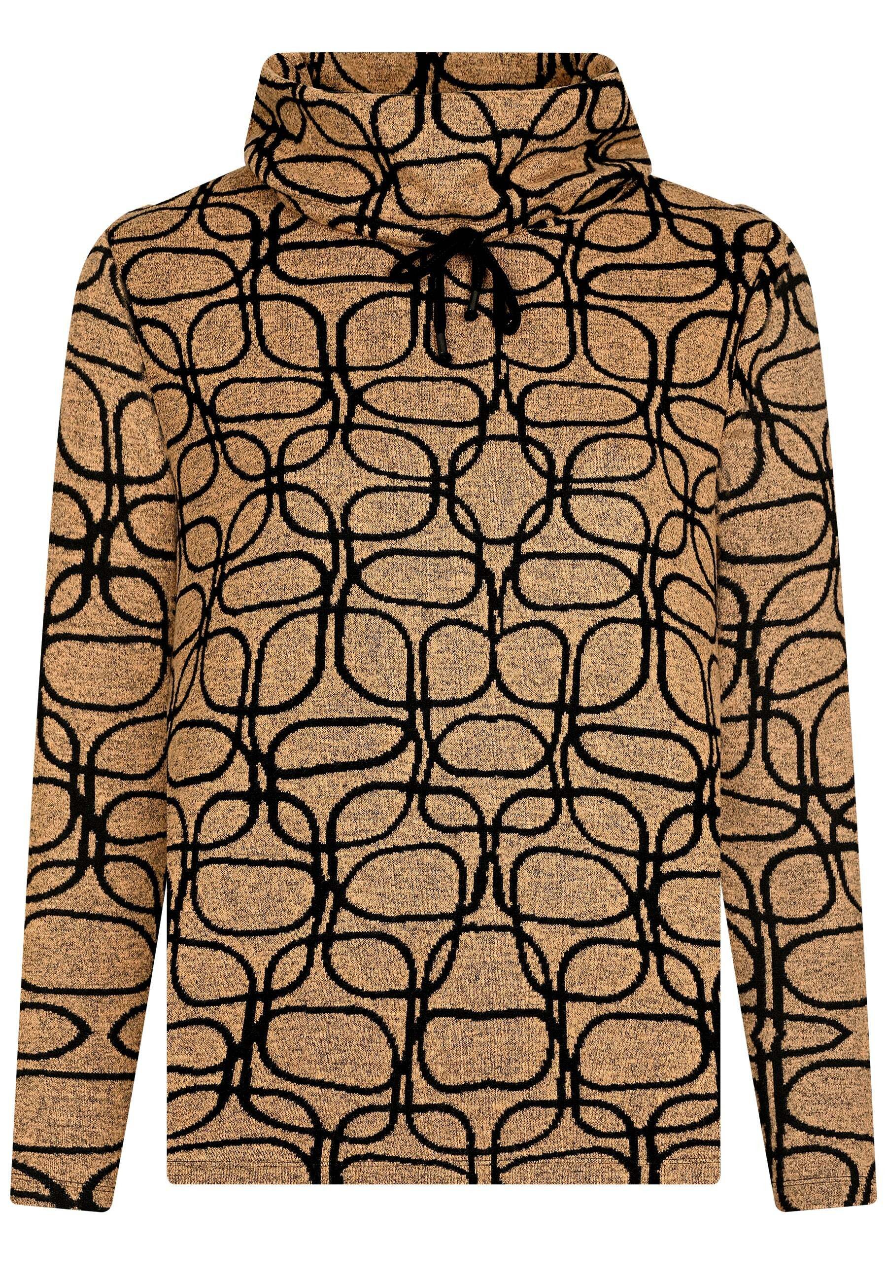 elanza T-Shirt Strickpullover mit Jacquard-Muster in Braun/Schwarz (1-tlg) günstig online kaufen