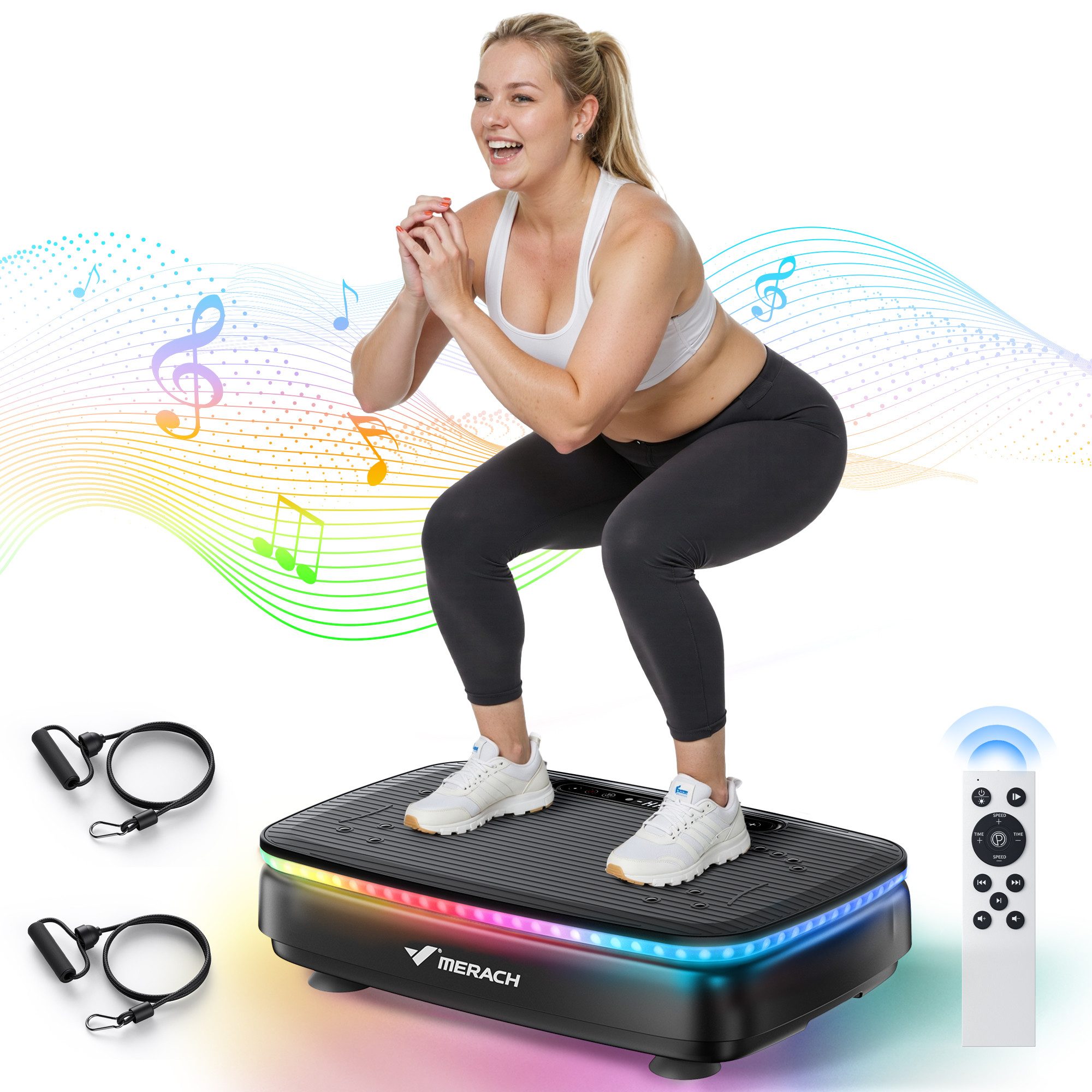 Vibrationsplatte Vibrationsplatte - 99 Stufen, 7 Programme, Bluetooth & Fernbedienung