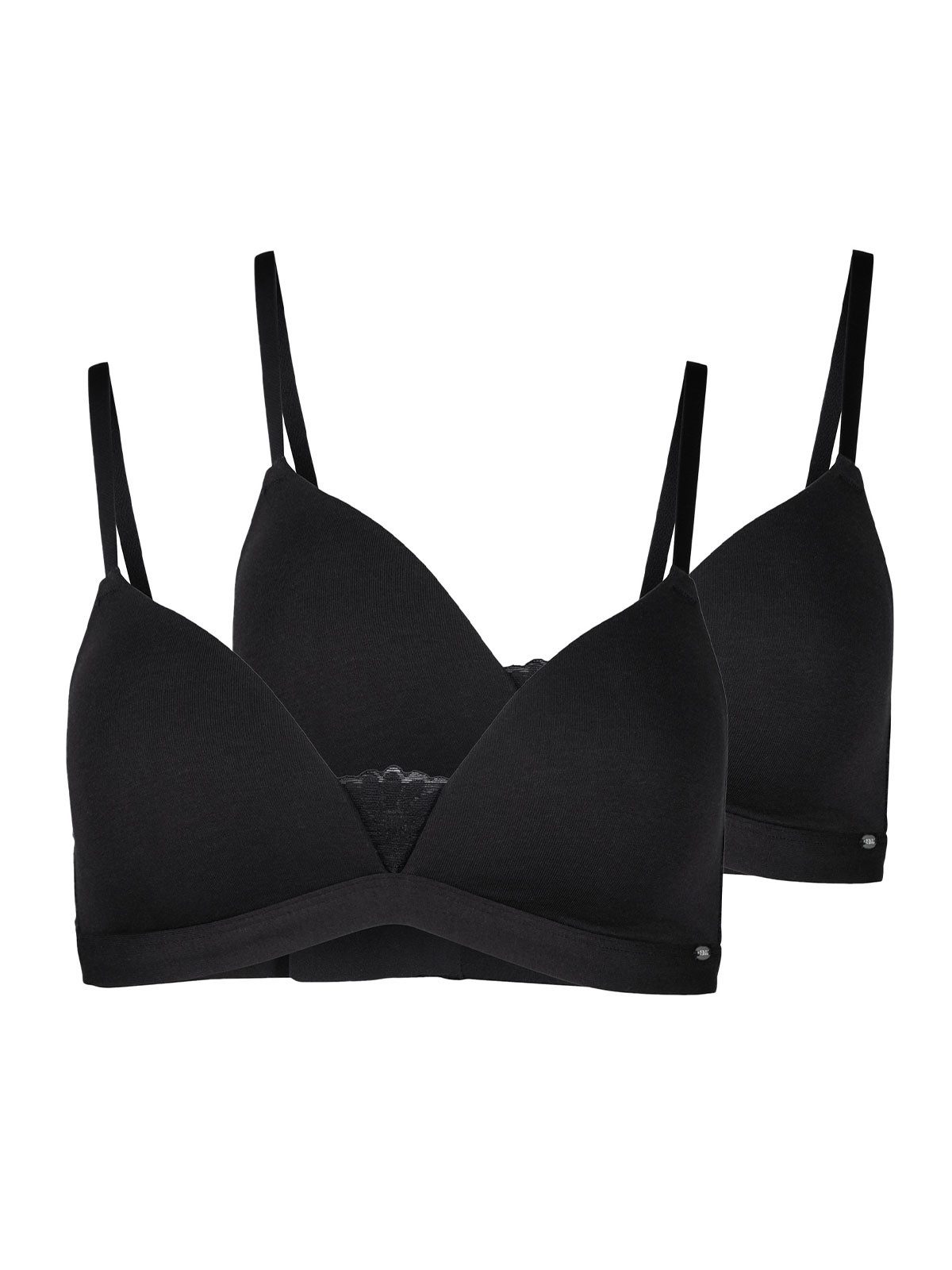 Skiny Schalen-BH 2er Pack Triangel Schalen BH ohne Bügel CottonLace (Packung, 2-tlg) nahtlos