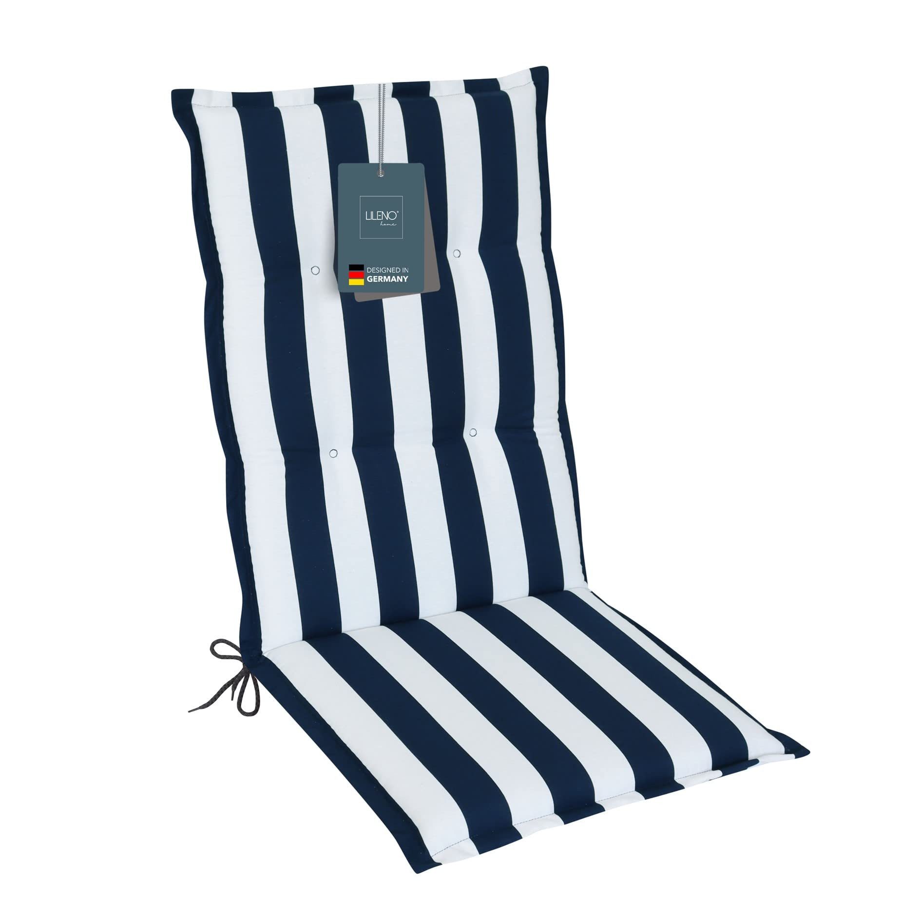 LILENO HOME Hochlehnerauflage Gartenstuhl Auflage, bequeme Sitzauflage für Gartenmöbel, Stuhlkissen, (1 St., 1er Set), Polsterauflage Blätter Anthrazit, Sitzpolster für Klappstühle