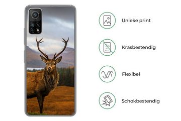 MuchoWow Handyhülle Hirsche - Berge - Wasser - Landschaft - Tiere - Bäume, Phone Case, Handyhülle Xiaomi Mi 10T, Silikon, Schutzhülle