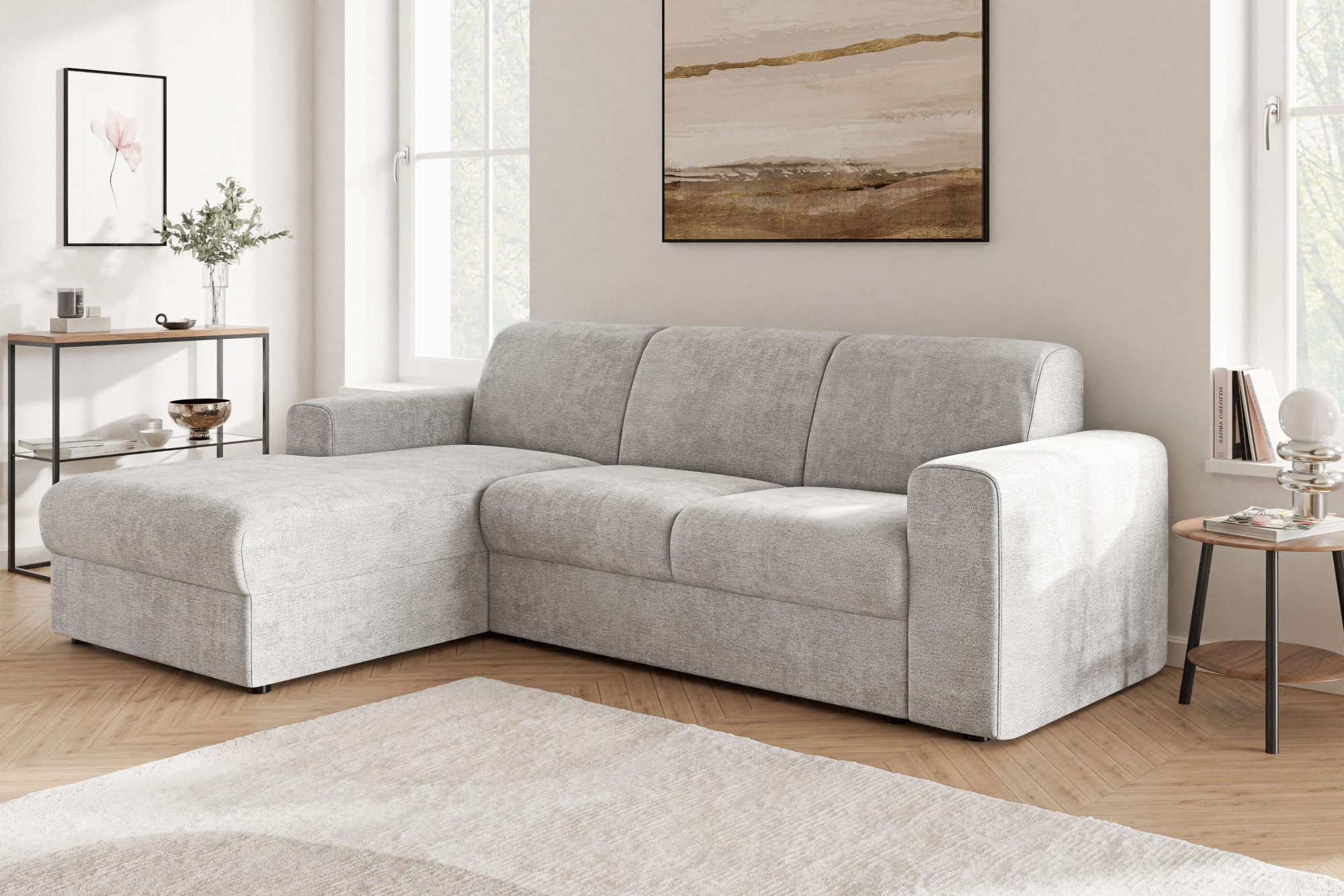 OTTO home Ecksofa BORNHOLM 2.0 L-Form, Breite 220 cm, Verlässliche Qualität, Struktur, Recamiere links/rechts bestellbar, Bezug - Chenille oder Struktur