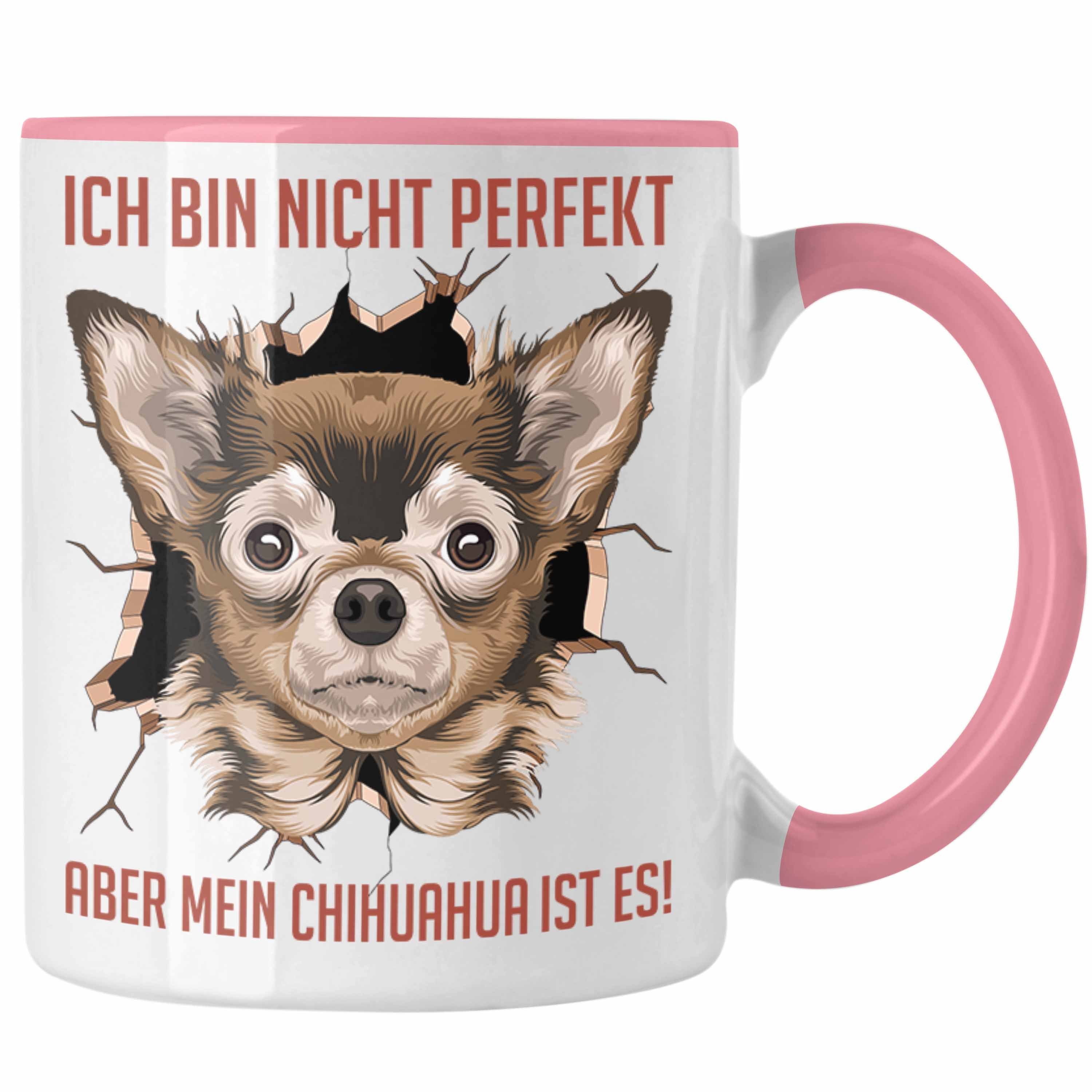 Trendation Tasse Chihuhahua Besitzer Tasse Geschenk Kaffee-Becher Geschenkidee Frauchen Rosa