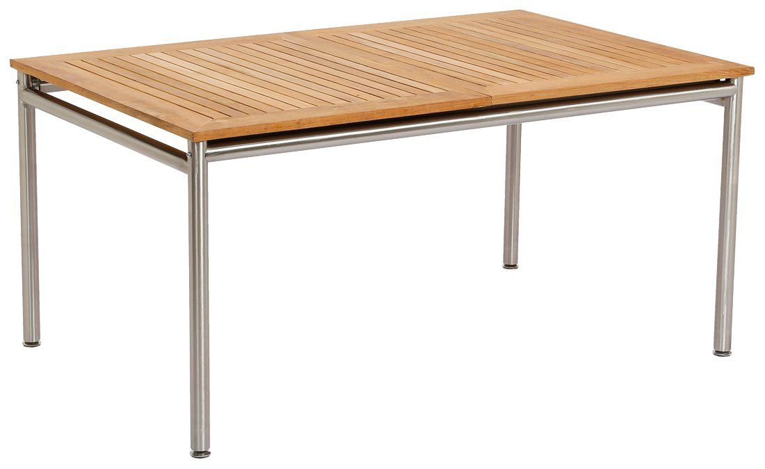 BEST Gartentisch »Murano«, ausziehbar Edelstahl/Teak, 160/220x100 cm