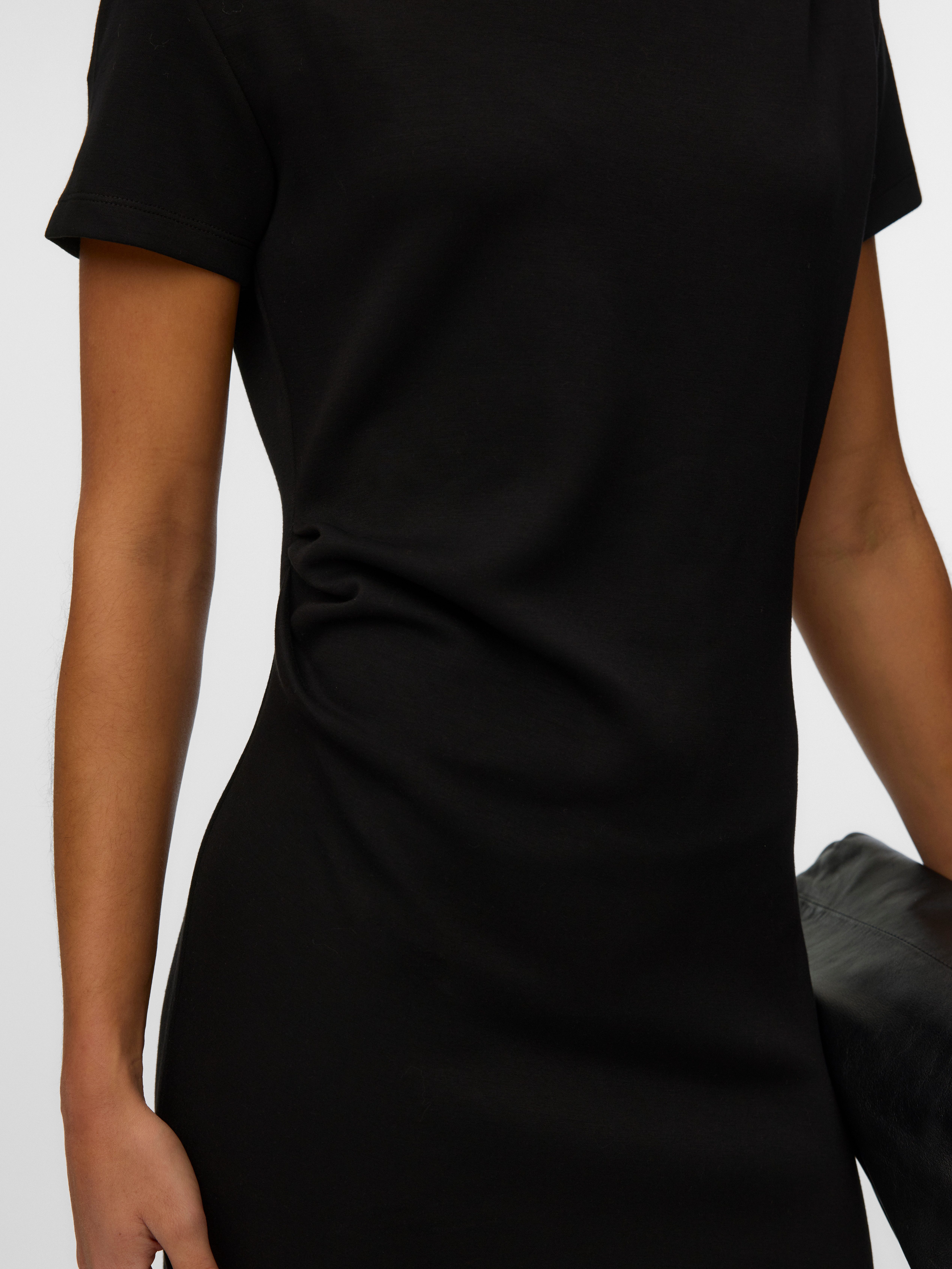 Vero Moda Minikleid VMMILLE SS SHORT DRESS JRS NOOS Materialmix, mit Raffung