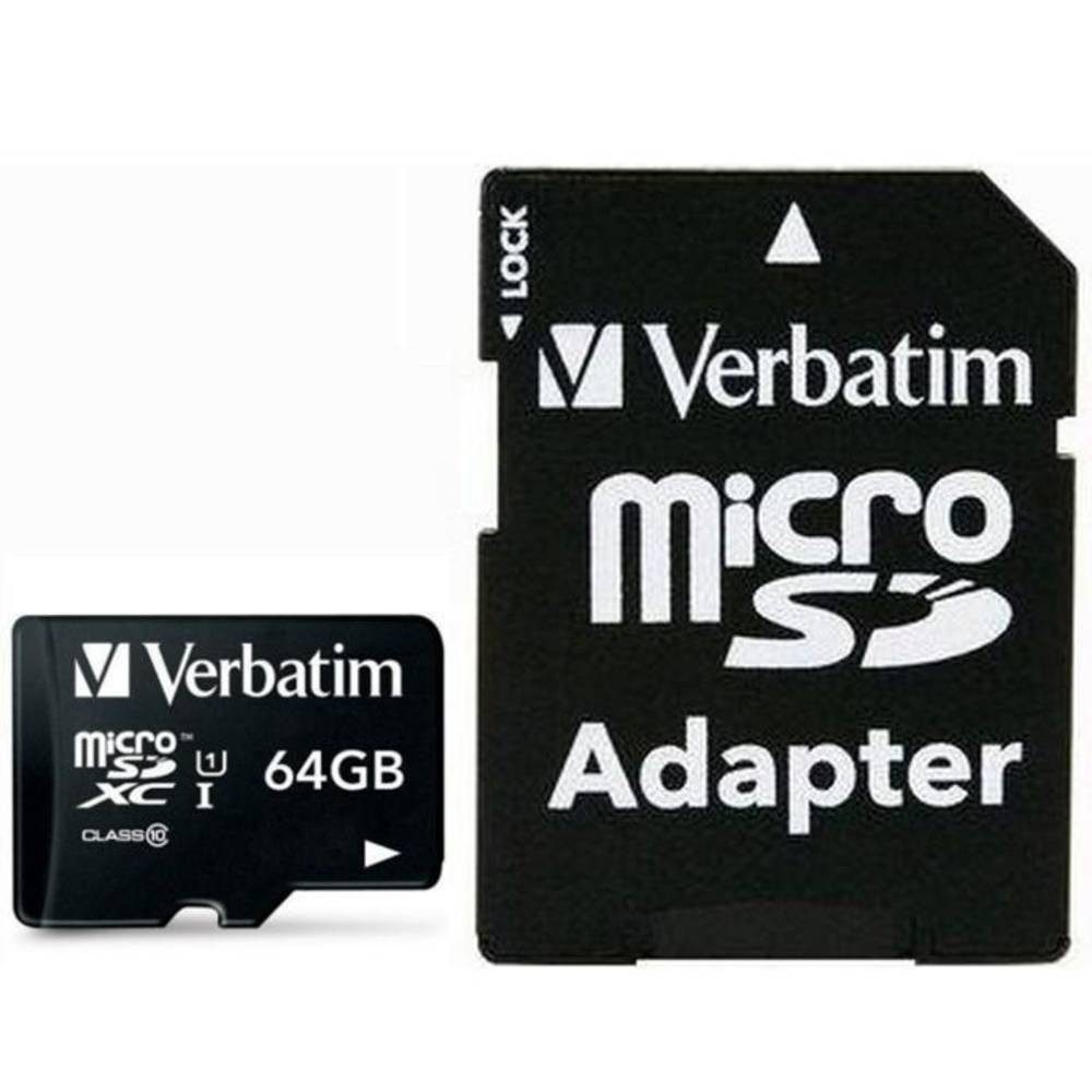 Verbatim microSDHC Karte 64GB Class 10 44084 Speicherkarte (inkl. SD-Adapter)