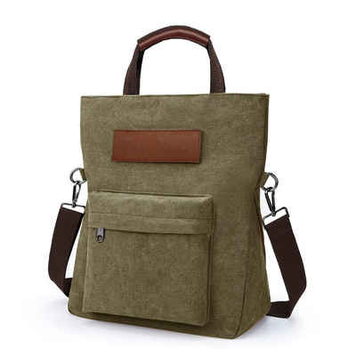 TAN.TOMI Schultertasche Canvas Rucksack Damen 2 in 1 Groß Crossbody Tasche Handtasche, für Arbeit, Büro, Einkaufen, Shopper Reisen im Freien