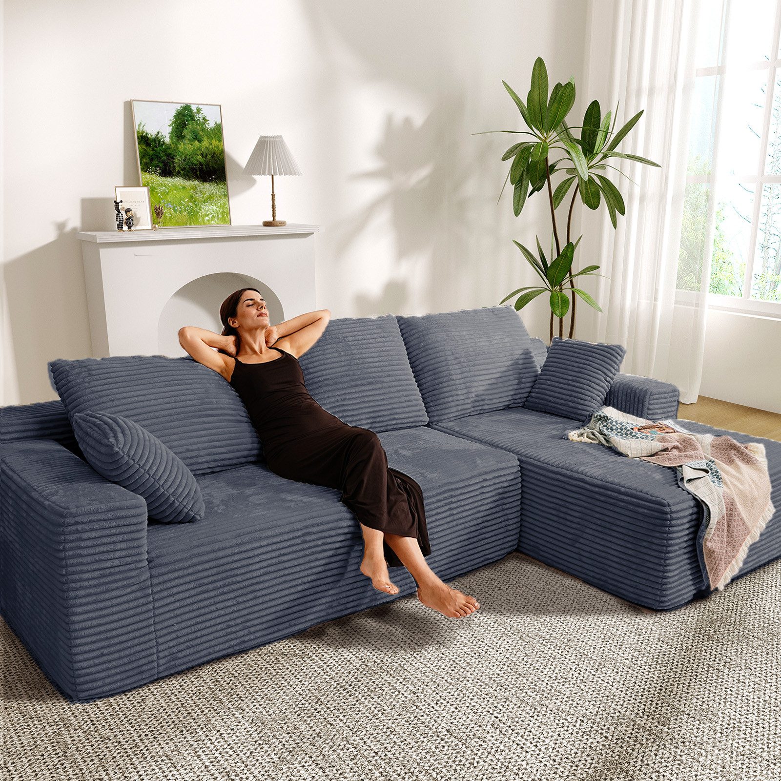 Patbrela Ecksofa Rechtes Ecksofa, L-förmiges Vierersofa mit Liegefläche, Co günstig online kaufen