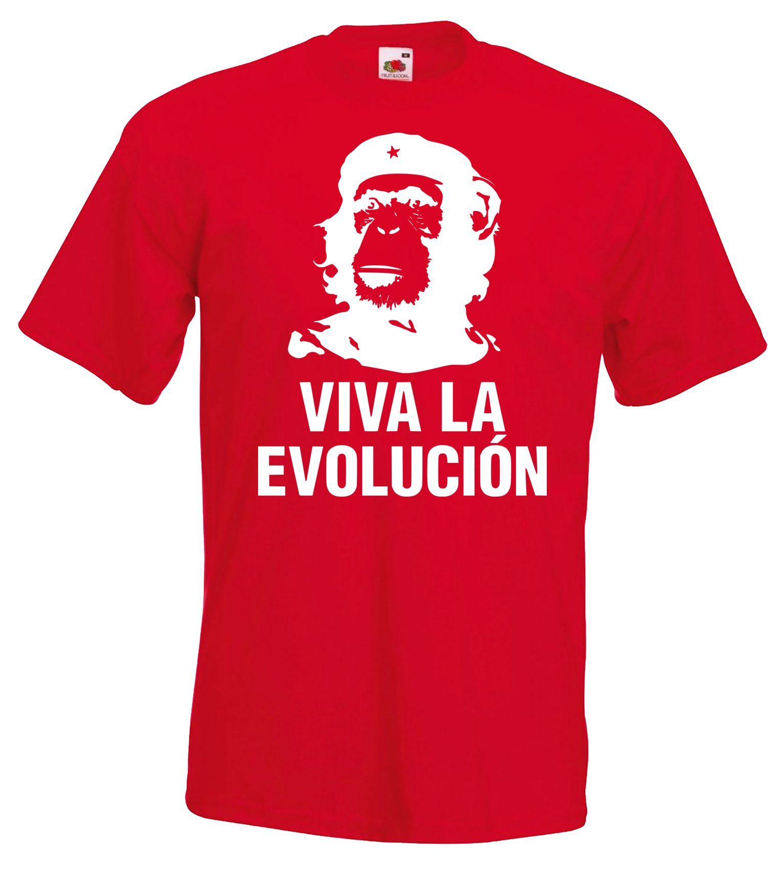 Frontdruck T-Shirt Rot Viva Evolucion la Fun Herren Designz Youth mit T-Shirt trendigem