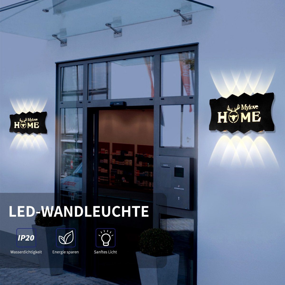 7Magic LED Wandleuchte, HOME Modern Design, Wandlampe Wandbeleuchtung, Innen