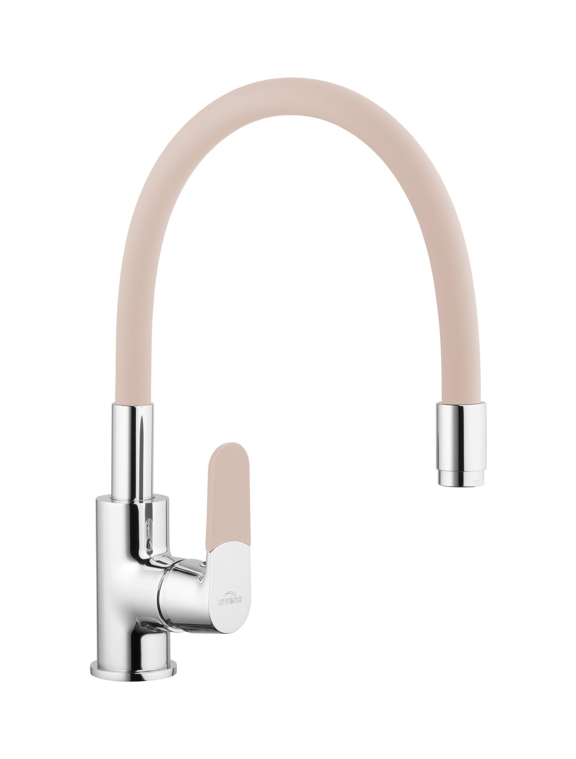 KOLMAN Küchenarmatur JOGA Wasserhahn Mischbatterie mit flexiblen Auslauf in Beige