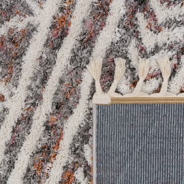 Hochflor-Teppich Wohnzimmer Skandinavisches Boho Design Teppich, Paco Home, Läufer, Höhe: 34 mm