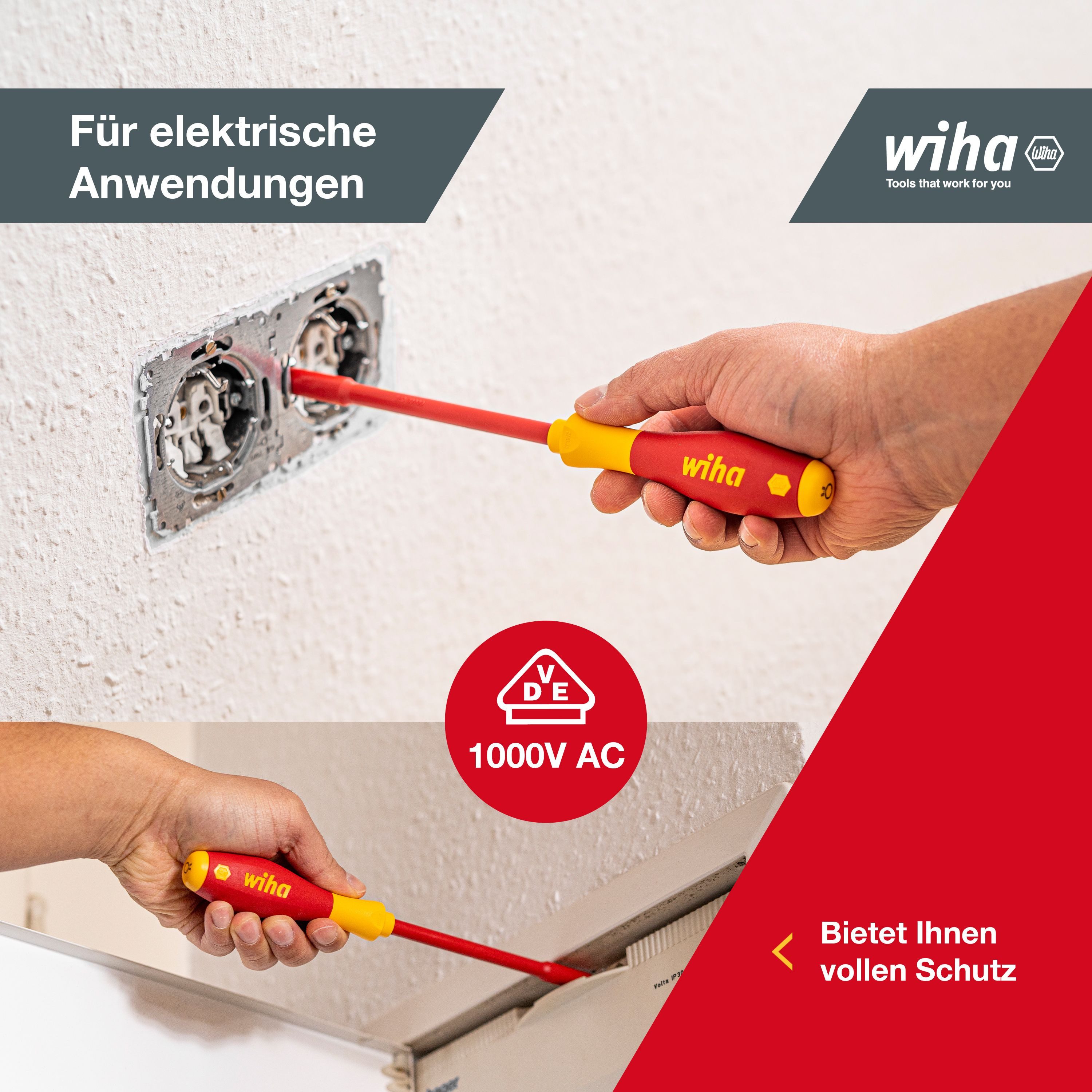 Wiha Schraubendreher SoftFinish (29466) - 5 tlg., Schraubenzieher, Außensechskantschrauben, Steckschlüssel, VDE