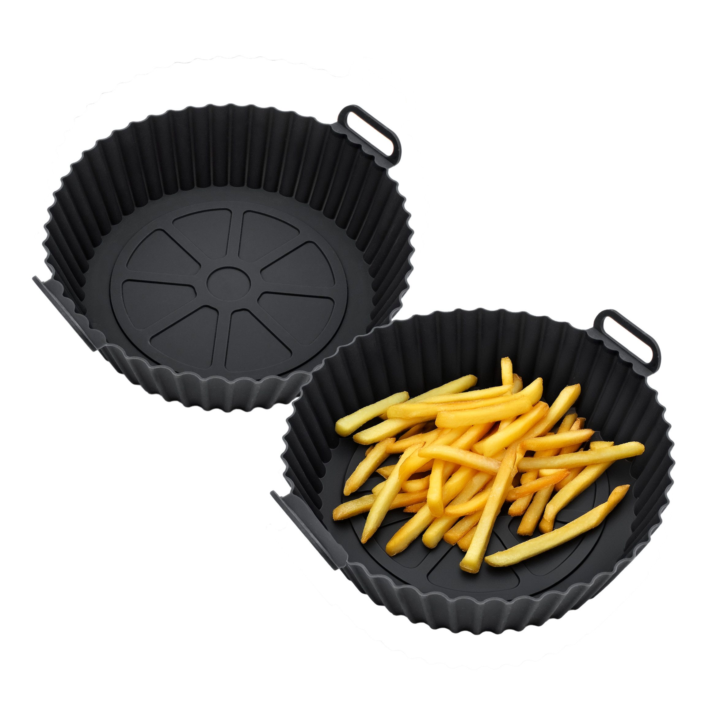 Spetebo Silikonform Airfryer Einsatz, (Set 2-tlg), für Heißluftfritteuse und Backofen bis 260 °C